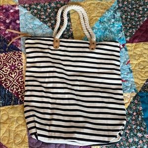 NWOT summer & rose striped tote